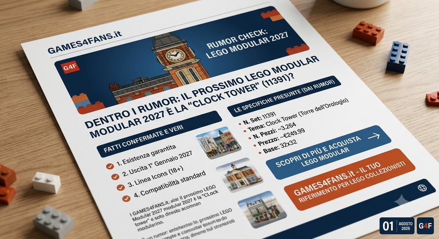 LEGO Modulare 2027: Primi Rumor e Indiscrezioni sul Set 11391 "Clock Tower"