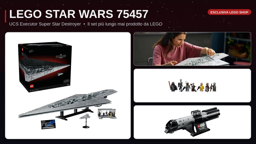 LEGO Star Wars 75457: arriva l'Executor più lungo di sempre, con la spada laser di Darth Vader in regalo