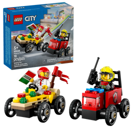 LEGO CITY  60458 Pack veicoli da corsa: pizzaiolo contro pompiere