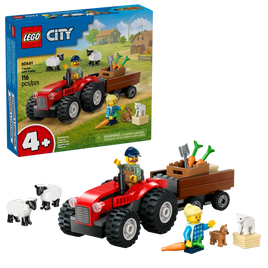 LEGO CITY 60461 Trattore agricolo rosso con rimorchio e pecore