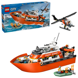 LEGO CITY 60504 Motoscafo di soccorso ed elicottero della Guardia Costiera