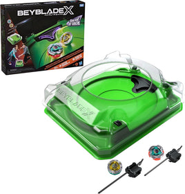 BEYBLADE X Sneak Attack Battle Set Arena Verde e 2 Trottole Hasbro