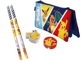 POKEMON - Set Cancelleria con Astuccio Triplo - 5 Pezzi