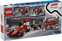 LEGO CITY 60443 Pit Stop F1 e equipaggio ai box con l'auto Ferrari